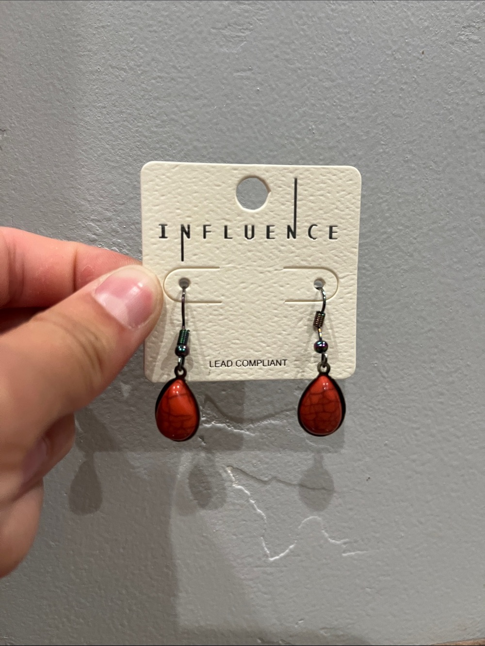 Influence Red Teardrop Dangle Earrings